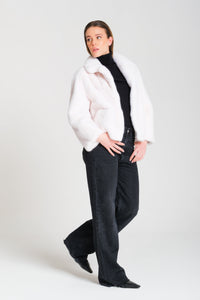 White Mink Men's Collar Jacket