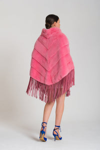 Diagonal Cape with Fringes in Bubble Mink