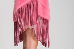 Diagonal Cape with Fringes in Bubble Mink