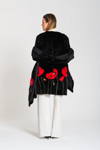 Robe Manteau con Intarsio Papaveri Fortuny