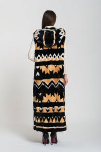 Maxi Vest Gold Black White