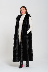 Maxi Black Mink Vest